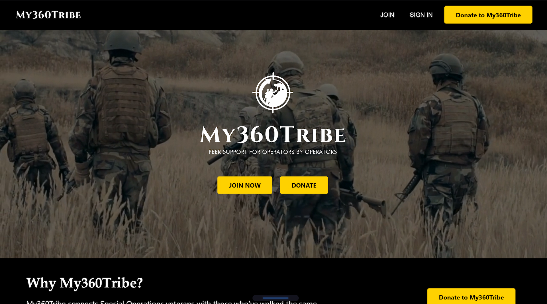 My360Tribe website hero and membership pathways