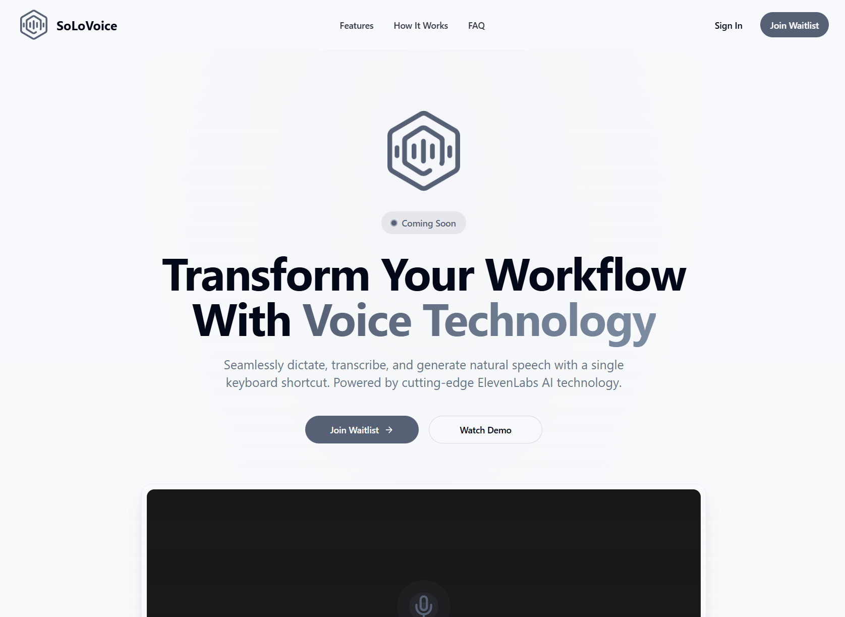 SoLoVoice desktop interface